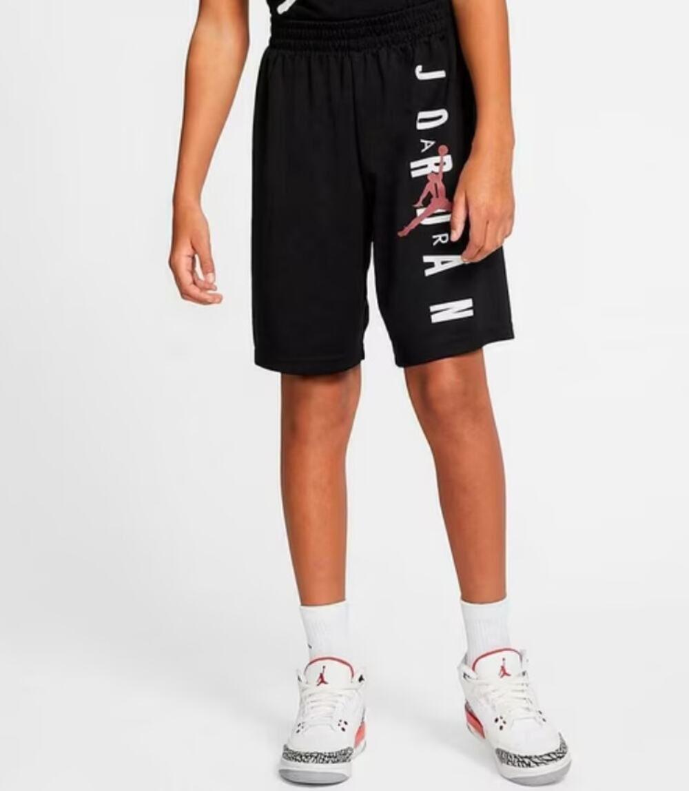 Nike Air Jordan Black Red White Basketball Shorts Mesh Boys XL 13-15 Yrs